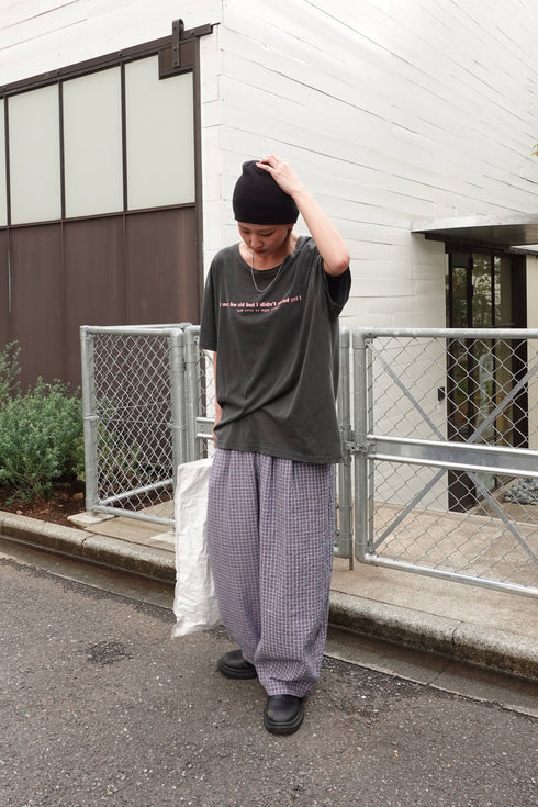 チェックボリュームラフパンツ